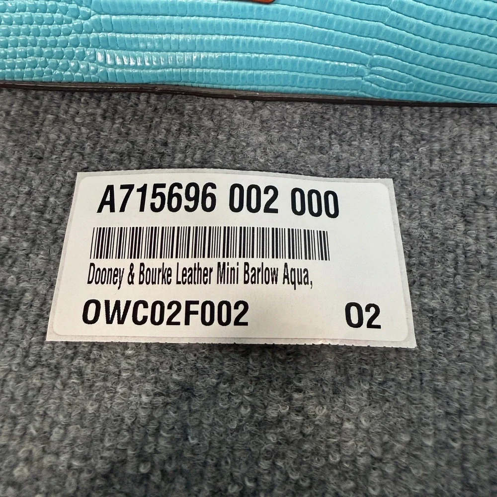 Dooney & Bourke Mini Satchel Bag Sky Blue Embossed Lizard Leather Mini Barlow